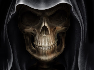 Skeleton hooded hood head image - death free wallpaper