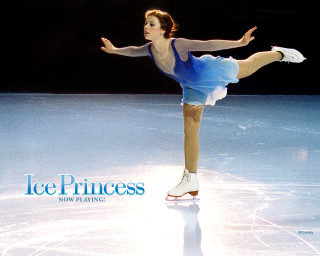 Ice princess blue dress skating - leg free wallpaper