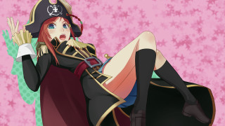 Pirate woman anime portrait cherryblossoms - her chest free wallpaper
