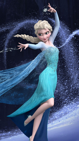 Frozen princess blue dress flowing - ice free wallpaper