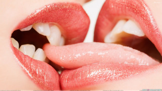 Woman mouth white teeth pink - a white tip free wallpaper