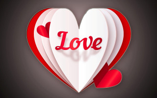 Paper cutout heart love red - a red heart free wallpaper