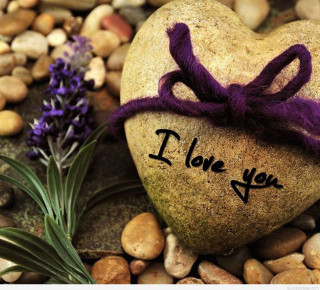 Heart rock purple ribbon lavender 2 - rock free wallpaper