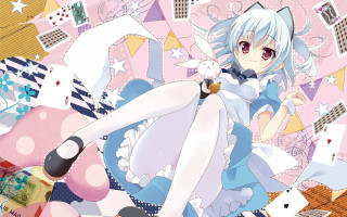 Anime girl cat shoulder cat - her shoulder and a cat free wallpaper