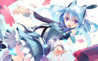 Anime blue hair cat costume - a anime character free wallpaper