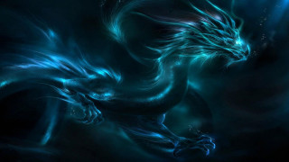 Blue dragon black background dragon 3 - dragon art free wallpaper
