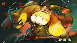 Yellow orange pokemon lightning black - lightning bolt free wallpaper