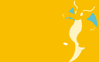 Yellow background blue white cat - dragon art free wallpaper