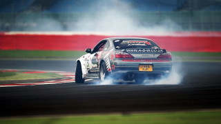 Car driving track smoke tires 2 - a track free wallpaper