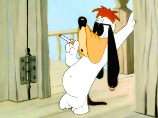 Cartoon character cigarette dog looking - loftis free wallpaper