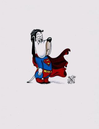 Cartoon dog superman cape nose - heroic free wallpaper