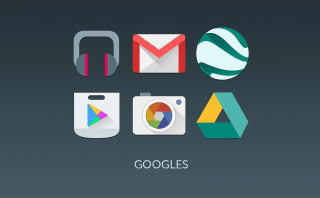 Icons dark background googles camera - purism free wallpaper