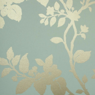 Blue gold wallpaper flower design 3 - side and a clock free wallpaper