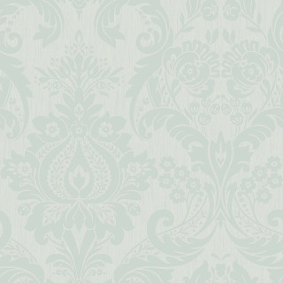 Lightblue floral side whiteflower foliage - a flemish baroque free wallpaper
