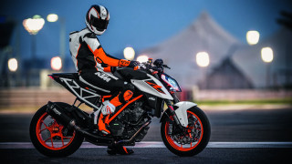 Person motorcycle night street lights - vfx free wallpaper