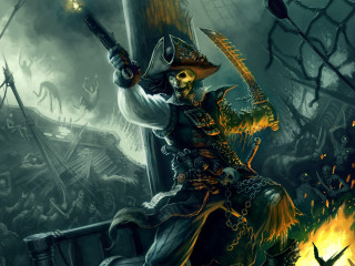 Pirate sword skull flame arm - a pirate free wallpaper
