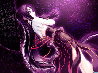 Woman long hair sword purple 2 - a purple swirl free wallpaper