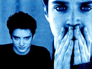 Man hands face blue background - video art free wallpaper