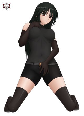 Woman black stockings posing hands - her hip free wallpaper