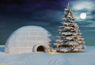Snow igloo christmas tree toy - evgeny lushpin free wallpaper