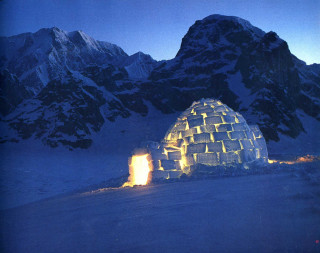 Ice igloo fire snowy mountain - buckminster fuller free wallpaper