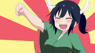 Woman horns green shirt image - sakimi chan free wallpaper