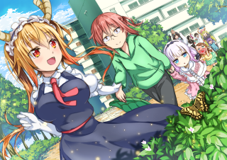 Anime characters building woman dress - a group of anime characters free wallpaper