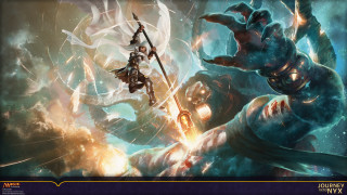 Wizard demon fighting over demon - his back free wallpaper for desktop