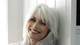 Woman white hair smiling wall - against a wall free wallpaper
