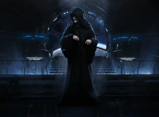 Woman black robe staircase night - a black robe free wallpaper