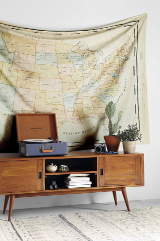 Map united states wooden cabinet - free vintage wallpaper