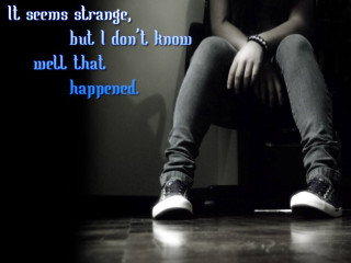 Person sitting chair quote strange - free dark wallpaper