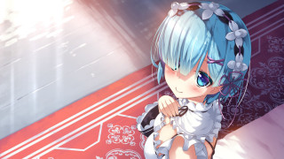 Chizuko yoshida blue haired maid - wall free wallpaper