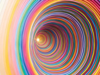 Colorful swirl lines white background - psychedelic art free wallpaper