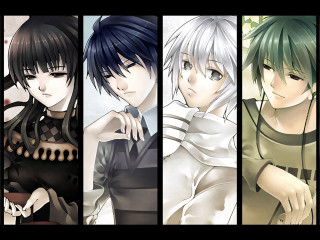 Four anime characters different hair - different free wallpaper