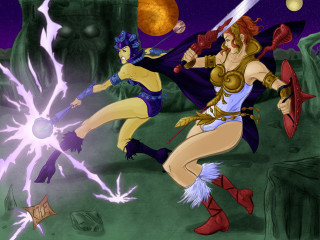 Women costume fight cartoon purple - ball free wallpaper