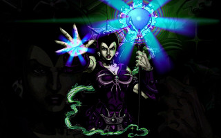 Woman holding wand lightup ball - arm free wallpaper