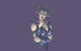 Woman fish chest purple background - a fish free wallpaper