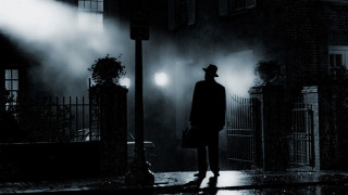 Man street night hat coat - a man free wallpaper