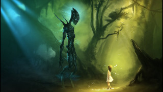 Girl forest creepy creature light 2 - her free wallpaper
