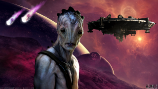 Space station alien spaceship background - free sci-fi wallpaper