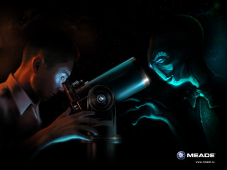 Man looking telescope suit tie - mecha free wallpaper