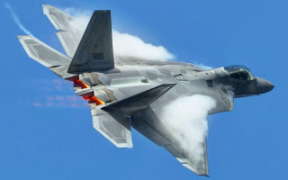 Jet flying blue sky smoke 6 - a red tail free wallpaper