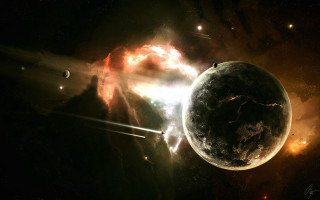 Space scene planet star bright - chris cold free wallpaper