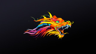 Colorful dragon flying air tail 2 - dragon art free wallpaper