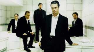 Man suit bathroom other men - looking free wallpaper