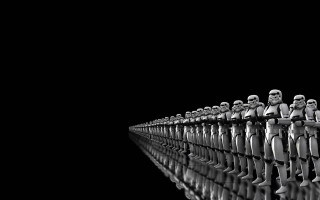 Toy soldiers lined up reflection 2 - video art free wallpaper