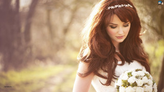 Woman wedding dress bouquet flowers 4 - aileen eagleton free wallpaper