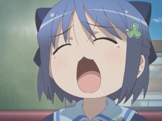 Blue hair cat ears open - a face free wallpaper