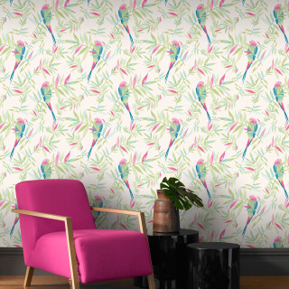 Chair plant room wallpaper pink - the wall free wallpaper